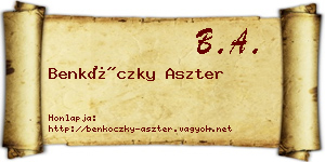 Benkóczky Aszter névjegykártya